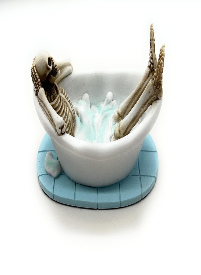 RUSTIX Skeleton in Bathtub Figurine - Gothic Bathroom Decor | Halloween Skeleton Statue | Funny Resin Skeleton Bath Figurine | Bubble Bath Skeleton Gift | Unique Gothic Bathroom Accessories - Image 5